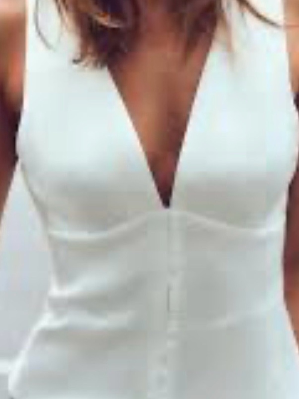 NWT Zara Satin Effect White Top Small